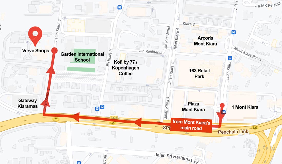 Directions to cotta cafe verve shops mont kiara