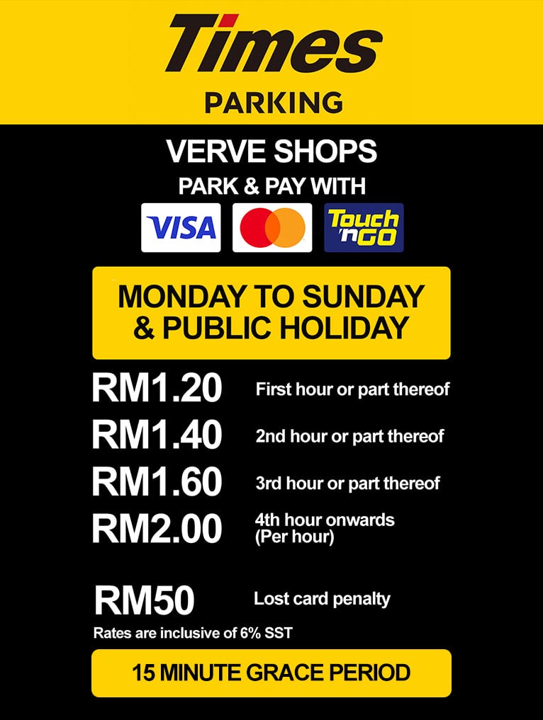 parking rates at verve shops mont kiara, jalan kiara 5